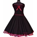 50er Jahre Korsagenkleid schwarz pink kleine Punkte