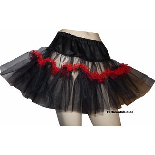 Hot sexy Petticoat kurz schwarz Rüsche rot Modell 1