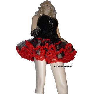 Hot sexy Petticoat Rüschen kurz schwarz rot Modell2