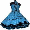 50er Punkte Kleid zum Petticoat  türkis grün blau orange pink braun
