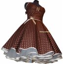 Punkte Petticoat Kleid 2 braun mit creme, weiß oder rosa Tupfen