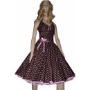 Punkte Petticoat Kleid 2 braun mit creme, weiß oder rosa Tupfen