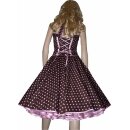 Punkte Petticoat Kleid 2 braun mit creme, weiß oder rosa Tupfen