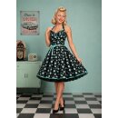 Kleid Rockabilly 2 braunschwarz smaragdgrüne Punkte