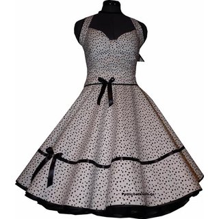 Rockabillykleid 2 Sternenhimmel wei schwarze Punkte