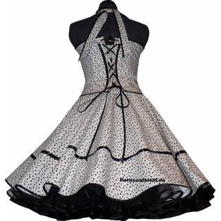 Rockabillykleid 2 Sternenhimmel wei schwarze Punkte