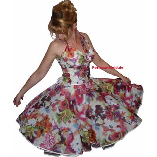 50er Blumenkleid zum Petticoat im 3 D Design