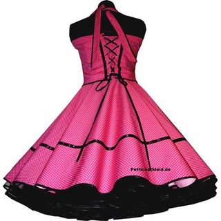 Punkte Petticoat Kleid 2 pink kleine weiße Tupfen