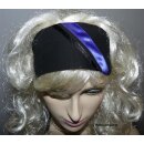 Haarband schwarz mit farbigem Satinband passend zum Kleid