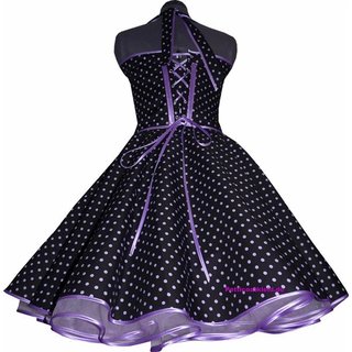 Punkte Petticoat Kleid 2 schwarz kleine fliederfarbene Tupfen