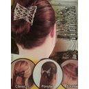 2 Perlen Kämmchen Haarschmuck Caramel, Silber