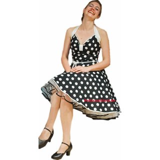 Kleid Rockabilly schwarz weie groe Punkte