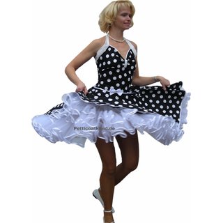 Kleid Rockabilly schwarz weie groe Punkte