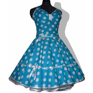 Kleid Rockabilly 3 trkis weie groe Punkte