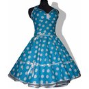 Kleid Rockabilly 3 trkis weie groe Punkte