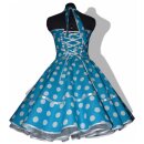 Kleid Rockabilly 3 türkis weiße große Punkte
