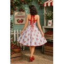 50er Erdbeerkleid zum Petticoat weiß mit schwarzen...