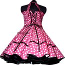50er Petticoatkleid 3 pink tanzende weiße Punkte