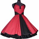 Vintagekleid 2 rot weiße goße Punkte weiß oder schwarz