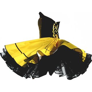 Petticoatkleid Sandy gelb-schwarz uni Modell 2