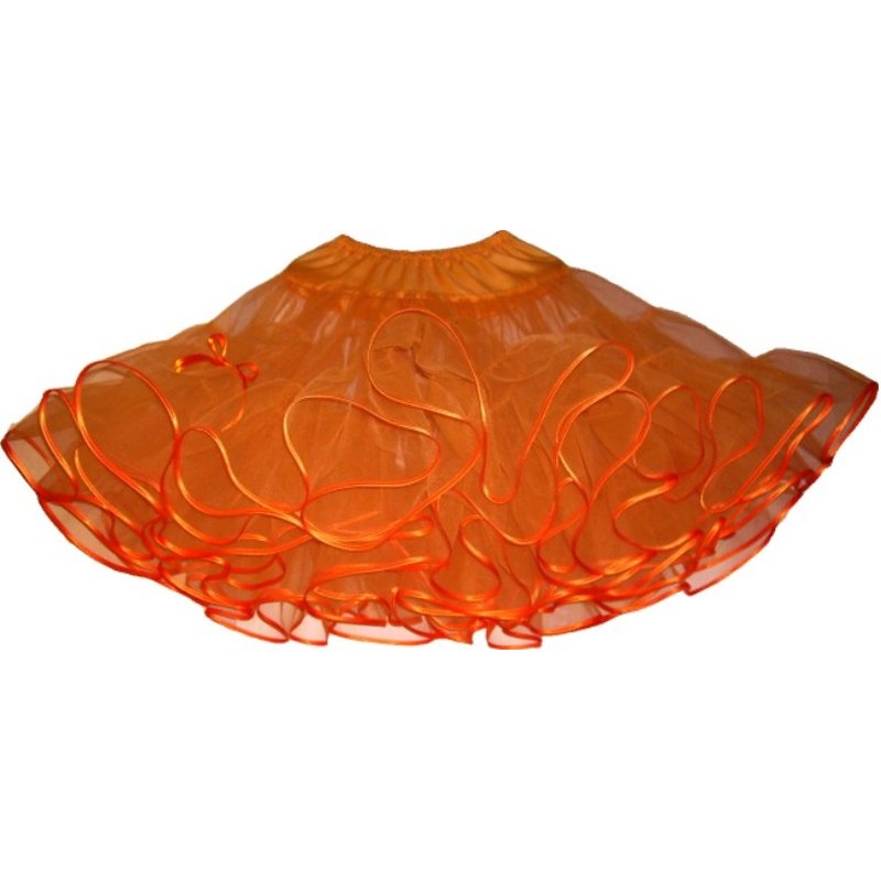 Petticoat orange voluminös 2 Lagen - Tanzkleid-der-50er