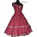 50er Petticoatkleid 3 rot tanzende weiße Punkte