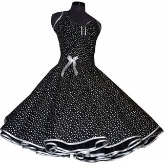 Kleid Rockabilly 2 Sternenhimmel schwarz weiße Punkte