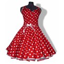 Punkte Petticoat Kleid 2 rot Tupfen weiß 20mm