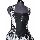 50er Kleid zum Petticoat weiß schwarze Blumen...