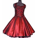 50er Jahre Taft Kleid zum Petticoat bordeaux Blumenakzent...