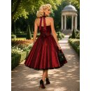 50er Jahre Taft Kleid zum Petticoat bordeaux Blumenakzent...