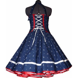 Kleid zum Petticoat Marine Sailor blau Anker weiß rot