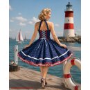 Kleid zum Petticoat Marine Sailor blau Anker weiß rot