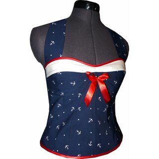 Kleid zum Petticoat Marine Sailor blau Anker weiß rot 36/44/46