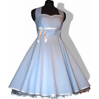 50er Jahre Tanzkleid uni hellblau zum Petticoat
