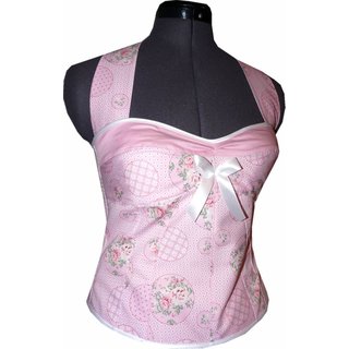 50er Jahre Kleid zum Petticoat Tanzkleid Vintage rosa Rosen Punkte