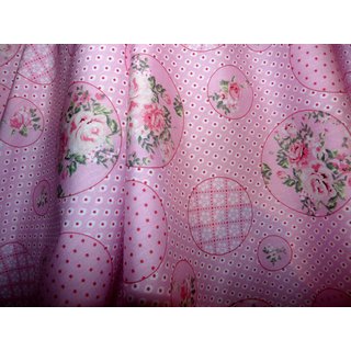 50er Jahre Kleid zum Petticoat Tanzkleid Vintage rosa Rosen Punkte