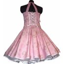 50er Jahre Kleid zum Petticoat Tanzkleid Vintage rosa Rosen Punkte