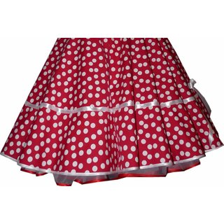 Tanzrock zum Petticoat rot mit weißem Punktewirbel Punkterock