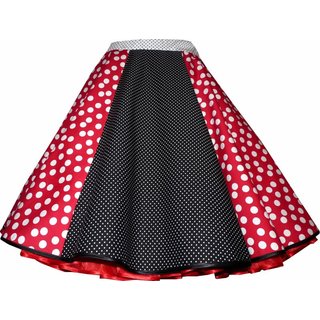 50er Jahre Tanzrock Tellerrock zum Petticoat große kleine Punkte schwarz weiß rot