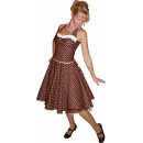 Swingkleid braun Punkte creme, weiß oder rosa, Korsage