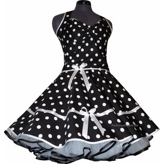 Punkte Petticoat Kleid 2 schwarz Tupfen weiß 20mm