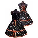 Punkte Petticoat Kleid 2 schwarz Tupfen weiß 20mm
