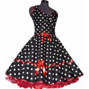 Punkte Petticoat Kleid 2 schwarz Tupfen weiß 20mm