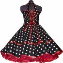 Punkte Petticoat Kleid 2 schwarz Tupfen weiß 20mm