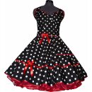 Punkte Petticoat Kleid 2 schwarz Tupfen weiß 20mm