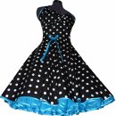 Punkte Petticoat Kleid 2 schwarz Tupfen weiß 20mm