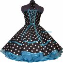 50er Punkte Corsagenkleid schwarz Tupfen weiß 18mm