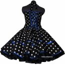 50er Punkte Corsagenkleid schwarz Tupfen weiß 18mm