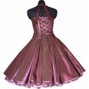 Taftkleid zum Petticoat Korsage bordeaux 50er Jahre Stil